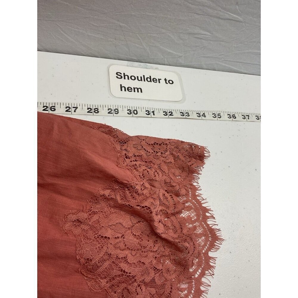 By Anthropologie SM Lace Tunic Dress Clay/ mauve earthy short sleeve Romantic - Picture 11 of 15